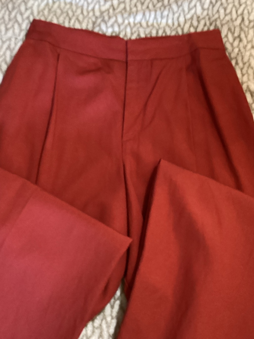 New Zara Burnt Red Wide-Leg Trousers